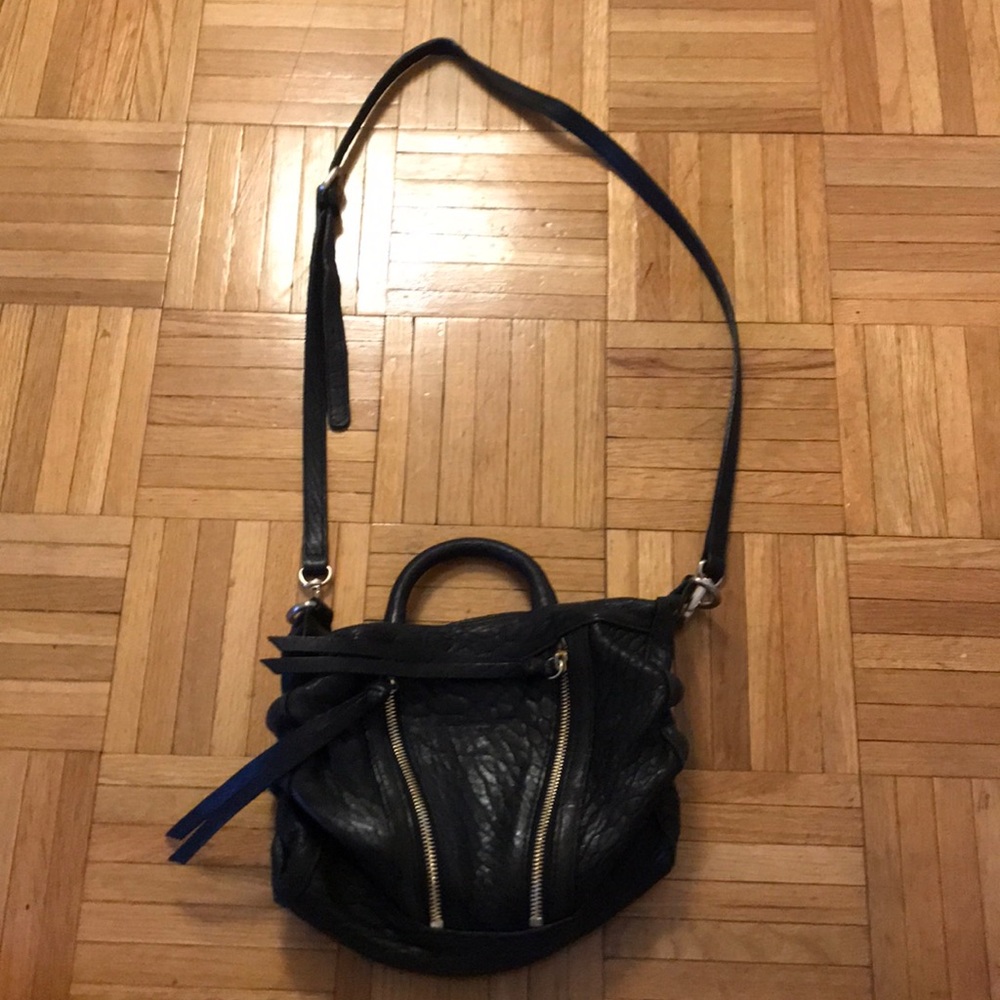 Black leather MS by martine Siibon bag
